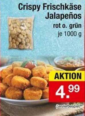 Crispy Frischkäse Jalapeños rot o. grün je 1000 g
