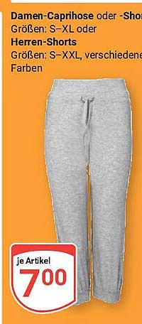 Damen-Caprihose oder -Shorts, Herren-Shorts