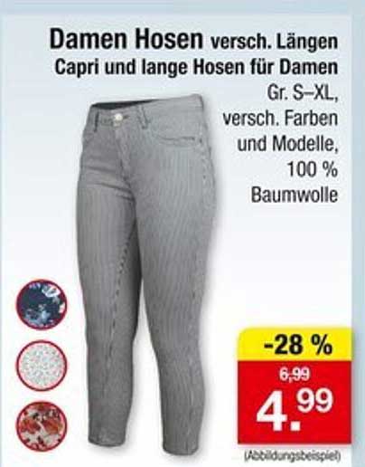 Damen Hosen verschiedene Längen Capri und lange Hosen für Damen
