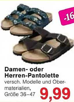 Damen- oder Herren-Pantolette - verschiedene Modelle und Obermaterialien