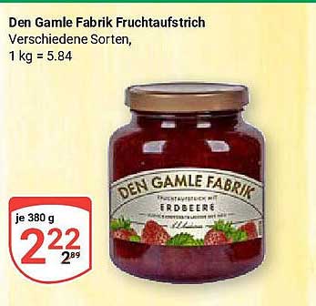 Den Gamle Fabrik Fruchtaufstrich - verschiedene Sorten, 380 g