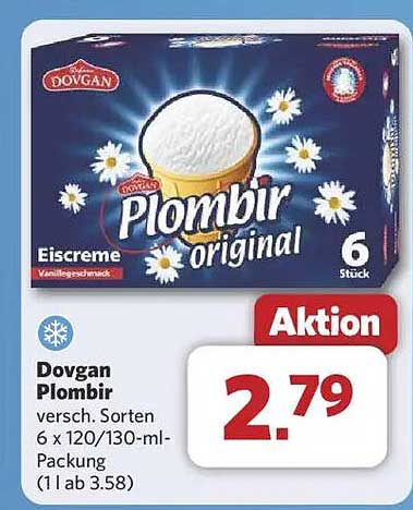 Dovgan Plombir Eisceme 6 x 120/130-ml-Packung