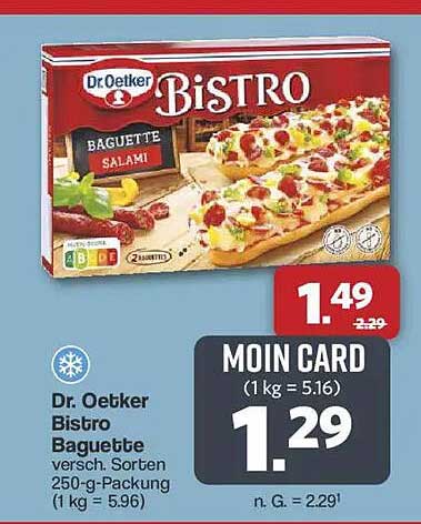 Dr. Oetker Bistro Baguette mit Salami, 250-g-Packung