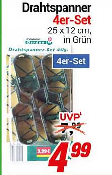 Drahtspanner 4er-Set 25 x 12 cm, in Grün