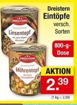 Dreistern Eintöpfe – verschiedene Sorten