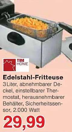 Edelstahl-Fritteuse 3 Liter von TIM HOME