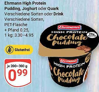 Ehrmann High Protein Pudding, Joghurt oder Quark