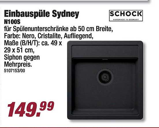 Einbauspüle Sydney N100S von SCHOCK