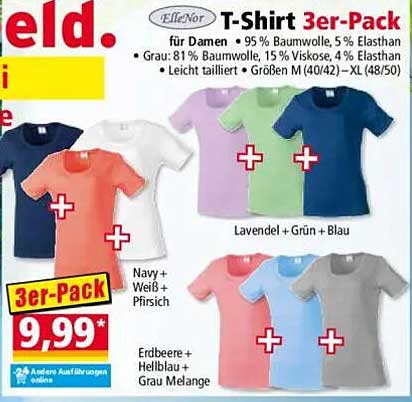 Elenaor T-Shirt 3er-Pack für Damen