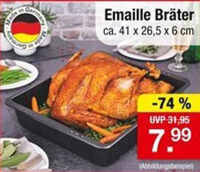 Emaille Bräter 41 x 26,5 x 6 cm