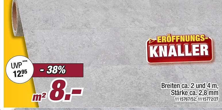 Eröffnungs-Knaller: Hochwertiger Bodenbelag zum unschlagbaren Preis!