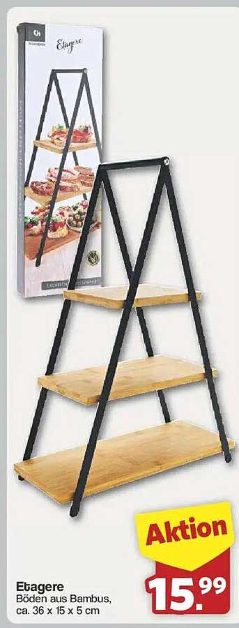 Etagere mit Böden aus Bambus, ca. 36 x 15 x 5 cm