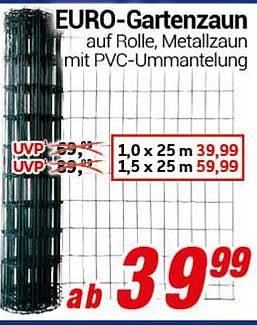 EURO-Gartenzaun auf Rolle, Metallzaun mit PVC-Ummantelung