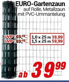 EURO-Gartenzaun auf Rolle, Metallzaun mit PVC-Ummantelung