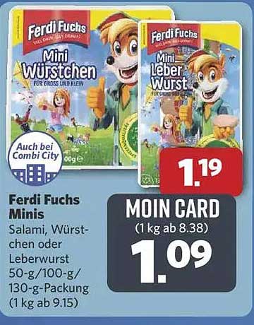 Ferdi Fuchs Minis: Salami, Würstchen oder Leberwurst 50-g/100-g/130-g-Packung