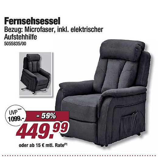Fernsehsessel Bezug: Microfaser, inkl. elektrischer Aufstehhilfe