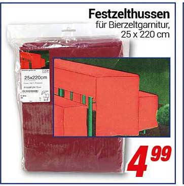 Festzelthussen für Bierzelgarnitur, 25 x 220 cm