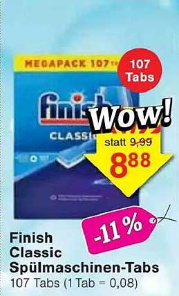 Finish Classic Spülmaschinen-Tabs Mega Pack (107 Tabs)