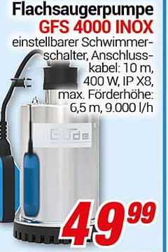 Flachsaugerpumpe GFS 4000 INOX