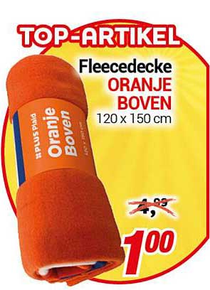 Fleece-Decke ORANJE BOVEN 120 x 150 cm