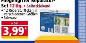 Fliegengitter Reparatur-Set 12 tlg. - Selbstklebend
