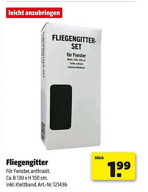 Fliegengitter-Set für Fenster, anthrazit