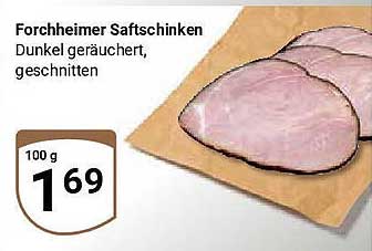 Forchheimer Saftschinken Dunkel geräuchert, geschnitten