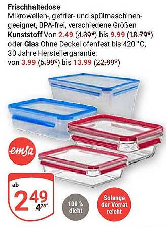 Frischhaltedose – Mikrowellen-, gefrier- und spülmaschinengeeignet