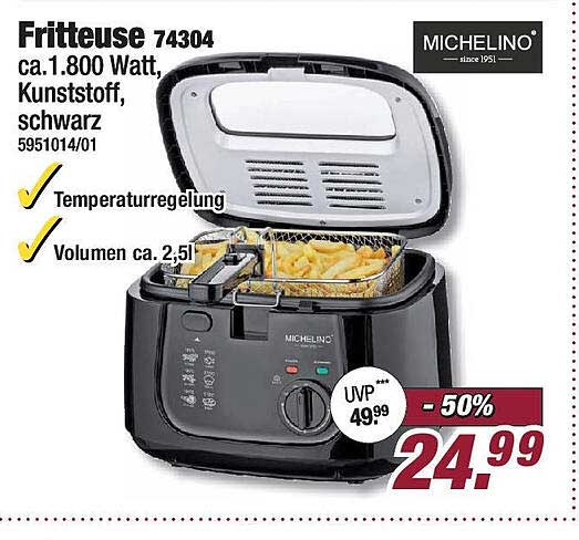 Fritteuse 74304 – Michelino, Kunststoff, schwarz