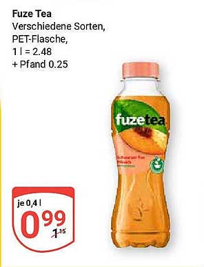 Fuze Tea - Verschiedene Sorten, PET-Flasche