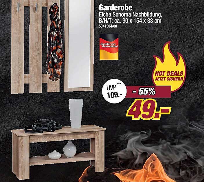 Garderobe Eiche Sonoma Nachbildung