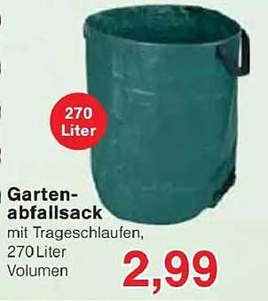 Gartenabfallsack mit Trageschlaufen, 270 Liter Volumen