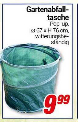 Gartenabfalltasche Pop-up, Ø 67 x H 76 cm, witterungsbeständig
