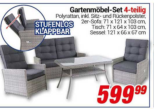 Gartenmöbel-Set 4-teilig