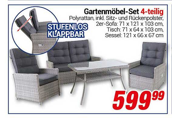 Gartenmöbel-Set 4-teilig