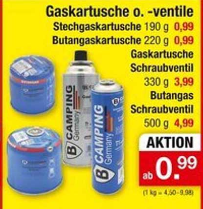 Gaskartusche o. -ventile