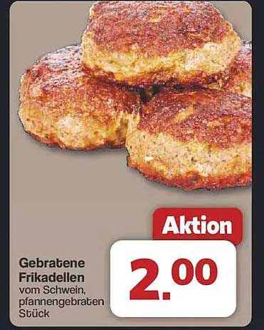 Gebratene Frikadellen vom Schwein, pfannengebraten Stück