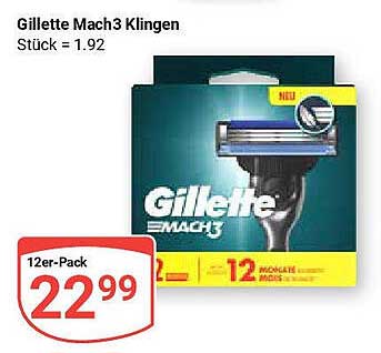 Gillette Mach3 Klingen 12er-Pack