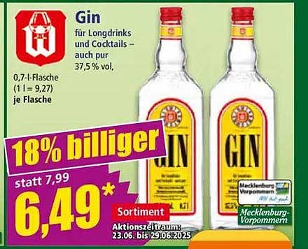 Gin für Longdrinks und Cocktails - 0,7-Liter-Flasche