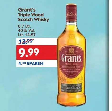 Grant's Triple Wood Scotch Whisky 0.7 Ltr.