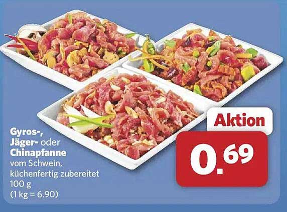 Gyros-, Jägers- oder China-Pfanne vom Schwein, küchenfertig zubereitet