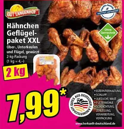 Hähnchen Geflügelpaket XXL von Gut Langenhof