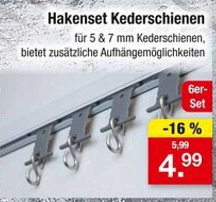 Hakenset Kederschienen - 6er Set