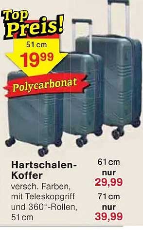 Hartschalen-Koffer 51 cm nur 19,99 €