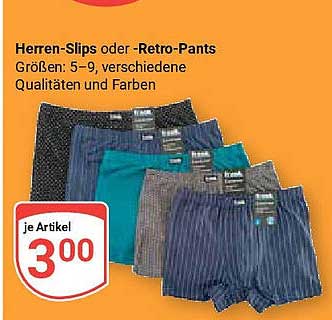 Herren-Slips oder Retro-Pants in verschiedenen Farben und Größen