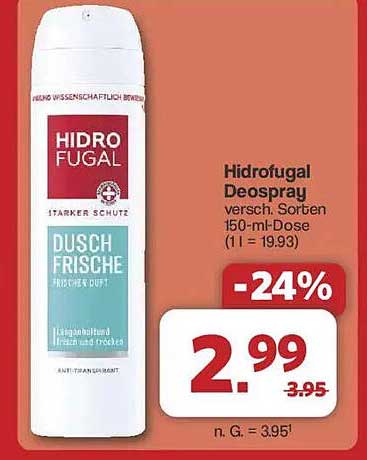 Hidrofugal Duschfrische Deospray 150 ml