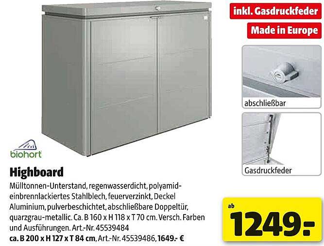 Highboard Mülltonnen-Unterstand – Ab 1.249,- €
