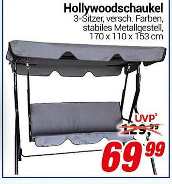 Hollywoodschaukel 3-Sitzer, verschiedene Farben, stabiles Metallgestell