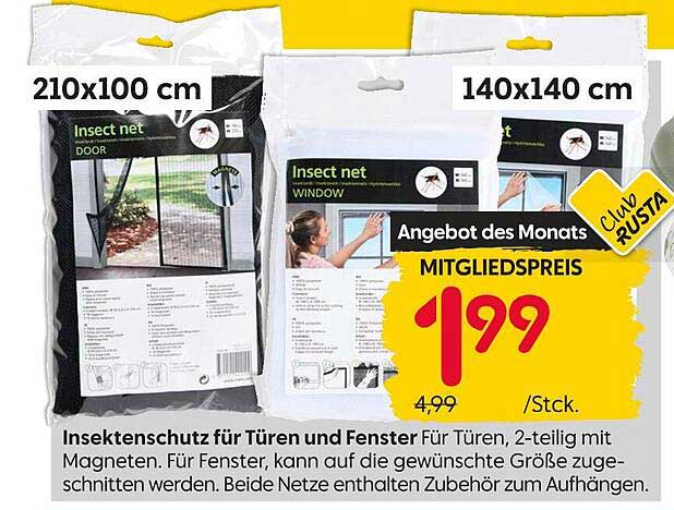 Insektenschutz für Türen und Fenster - 2-teilig mit Magneten
