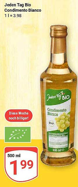 Jeden Tag Bio Condimento Bianco 500 ml